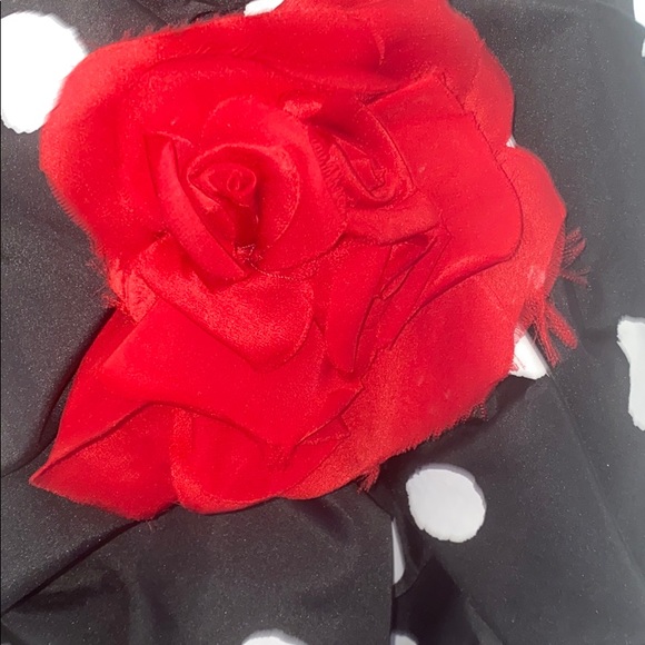 Hi-Lo Black &White Polka Dress with Red Interior - Picture 2 of 8